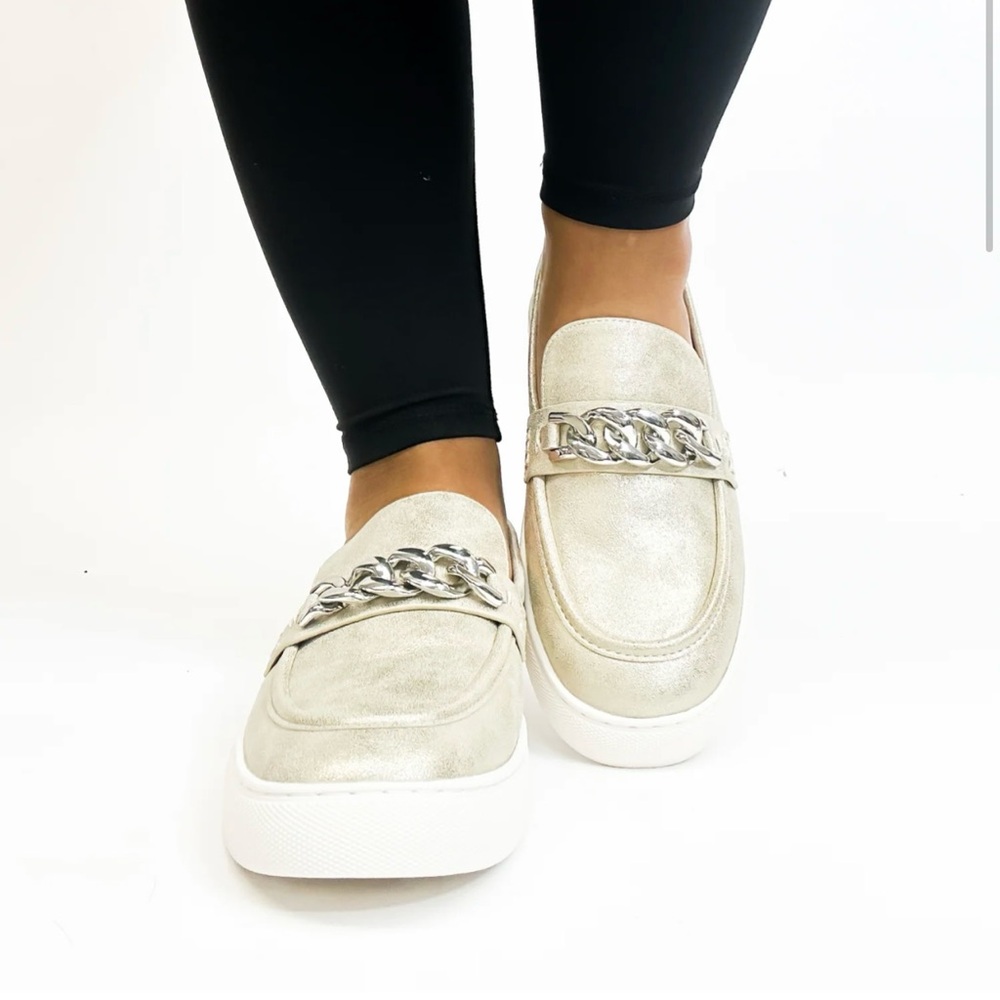 Corky’s Gold Chain Reaction Shoes